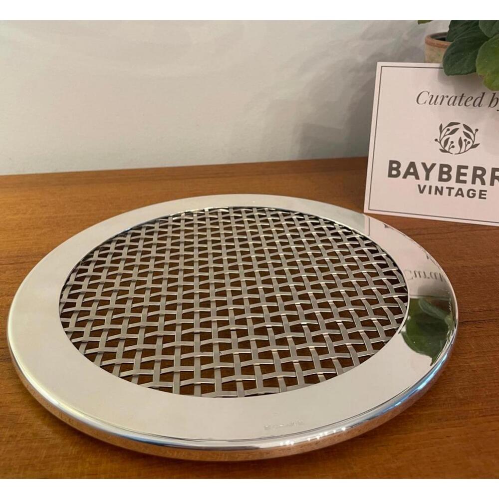 Christofle Vintage Metropolis Silverplate Trivet 10 Inch France c 2003 RARE